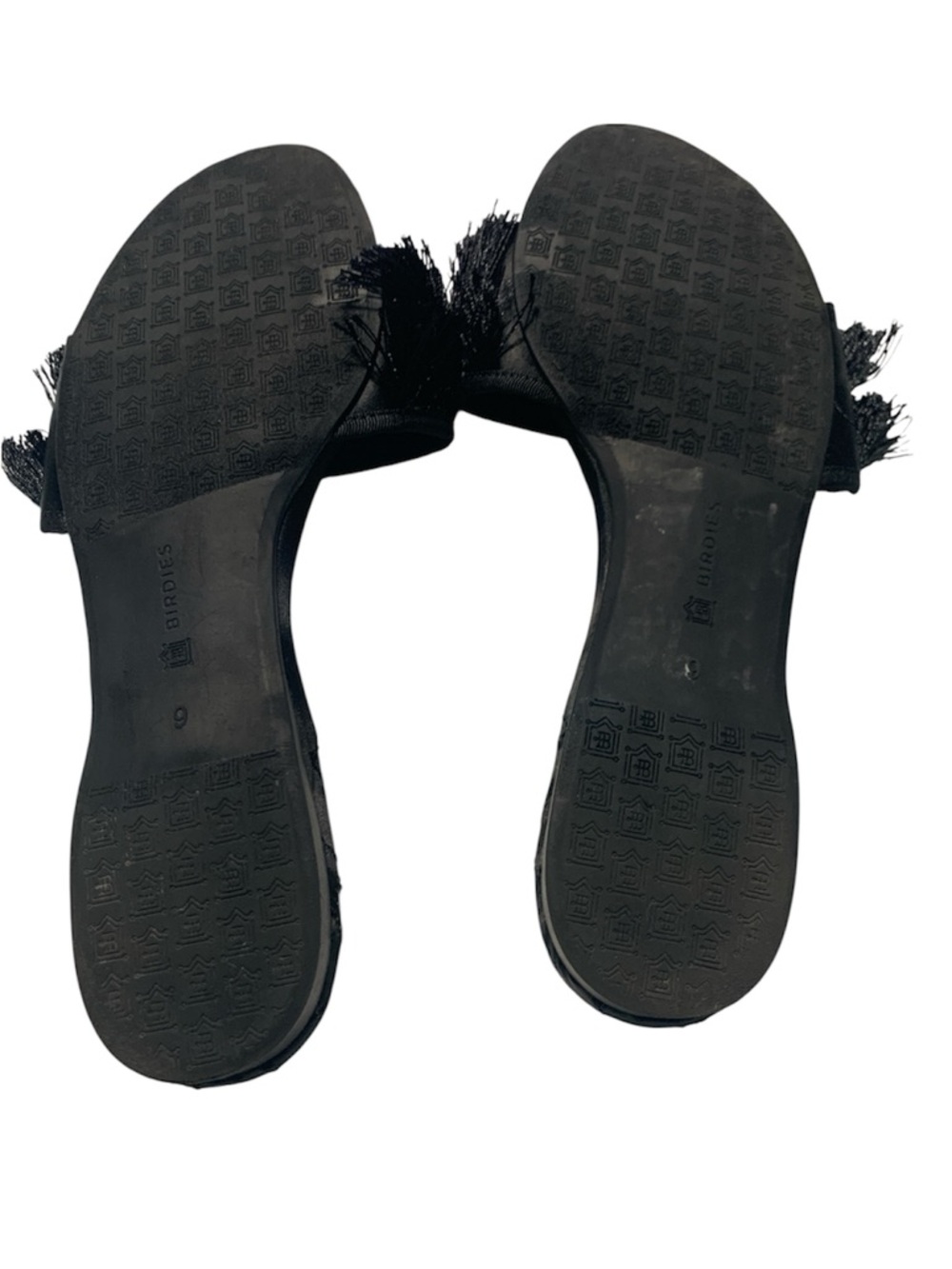 Birdies Black Fringe Slide Mules - Picture 5 of 6